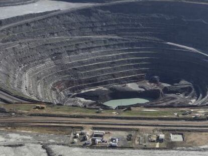 Vista a&eacute;rea de la mina de Cobre Las Cruces.