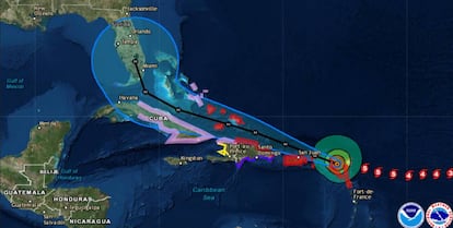Trayectoria del huracán Irma.