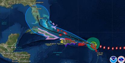 Trajetória do furacão Irma