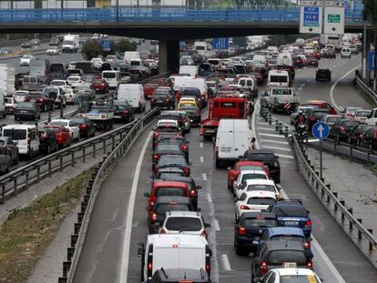 Atasco del pasado lunes en la M-30.