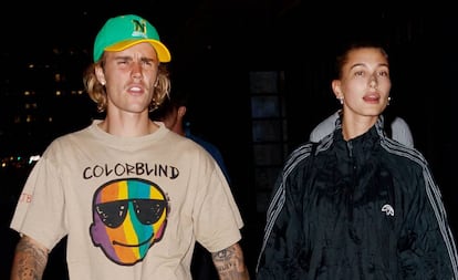 Justin Bieber y Hailey Baldwin el 13 de agosto en Nueva York.