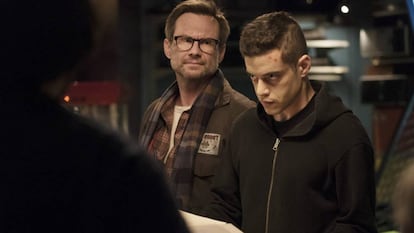 Christian Slater y Rami Malek, en &#039;Mr. Robot&#039;.