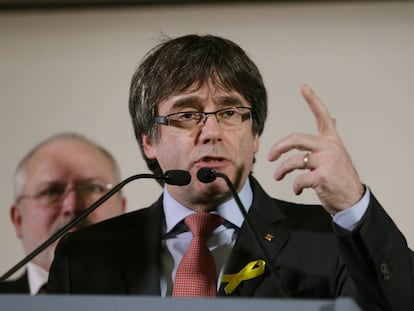 Carles Puigdemont on the night of December 21 after learning of the results of the Catalan election.