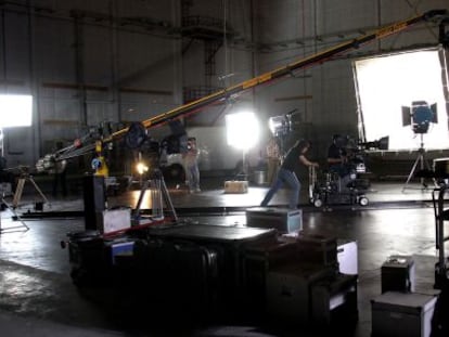 Imagen de un rodaje en los estudios de la Ciudad de la Luz, en Alicante.