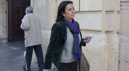 La ex directora de Cooperación Pilar Collado, a la salida del TSJ.