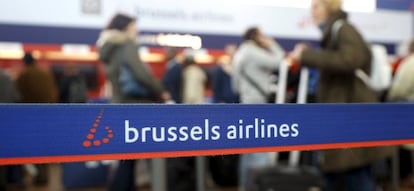 Mostrador de Brussels Airlines en el aeropuerto de Bruselas-Zaventem.