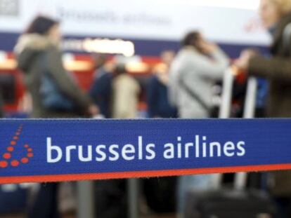 Mostrador de Brussels Airlines en el aeropuerto de Bruselas-Zaventem.