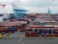 Vista aérea del puerto de contenedores de Seaforth, en Liverpool (Reino Unido).