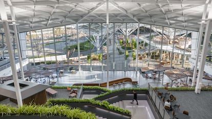 Interior de Voyager, uno de los edificios de Nvidia en Santa Clara (Silicon Valley), en una imagen facilitada por la compañía.