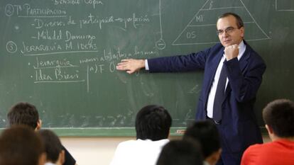 Clase de Filosofía en un instituto de Madrid.