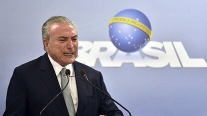 Michel Temer durante pronunciamento no dia 18.