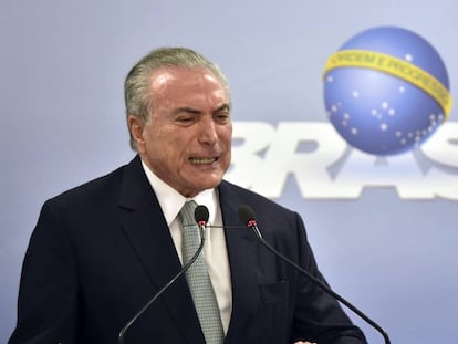 Michel Temer durante pronunciamento no dia 18.