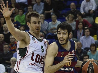 V&iacute;ctor Claver y &Aacute;lex Abrines, en un partido de la pasada Euroliga.