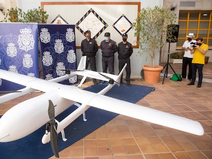 Dron incautado por la Policía Nacional en Málaga.