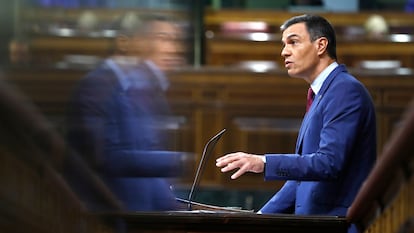 Pedro Sánchez, durante la segunda jornada del debate sobre el estado de la nación.