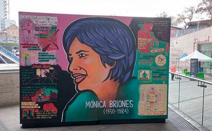 El mural en honor a Mónica Briones en el Museo de la Memoria de Santiago (Chile)