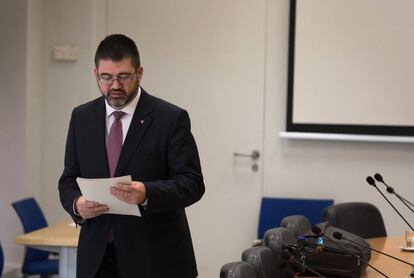 Carlos Sánchez Mato, durante la comisión de Hacienda del pasado lunes.