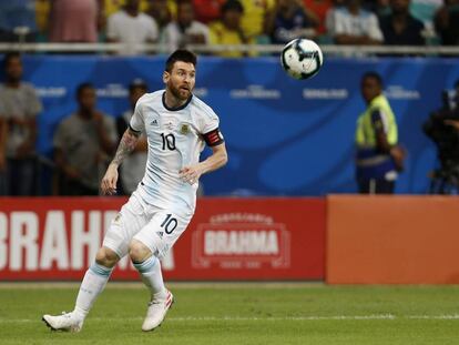 Messi, durante el partido contra Colombia.