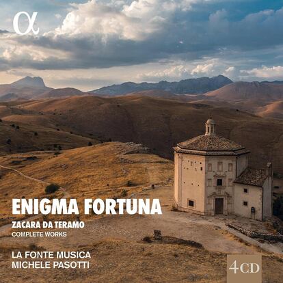 portada disco Zacara da Teramo. Enigma Fortuna. La Fonte Musica. Alpha, 4 CD.