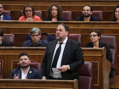 Junqueras promete acatar la Constitución en el Congreso, el 21 de mayo.