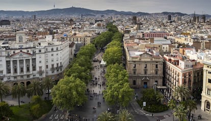 La Rambla, vista des de l'estàtua de Colom.