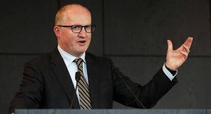 El gobernador del Banco de Irlanda, Philip Lane, en Dublín.