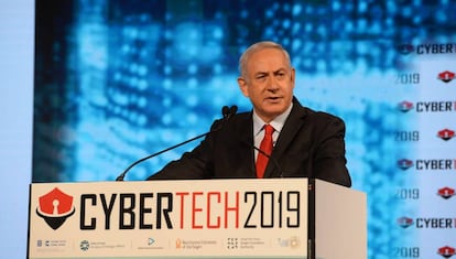 El primer ministro israelí, Benjamin Netanyahu, en la inauguración de Cybertech.