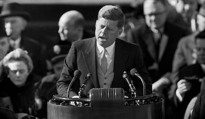 El presidente John F. Kennedy, en su toma de posesi&oacute;n en 1961.