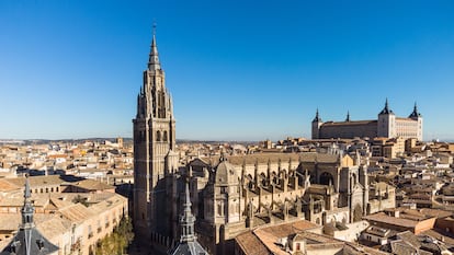 Vista panorámica de Toledo y su Catedral.