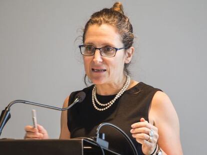 La ministra de Comercio Internacional de Canad&aacute;, Chrystia Freeland. 