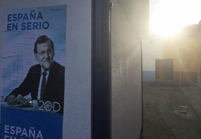 Mariano Rajoy en un cartel electoral del Partido Popular.