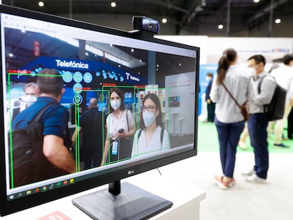 Cámara de reconocimiento facial en el Mobile World Congress de Barcelona el pasado junio.