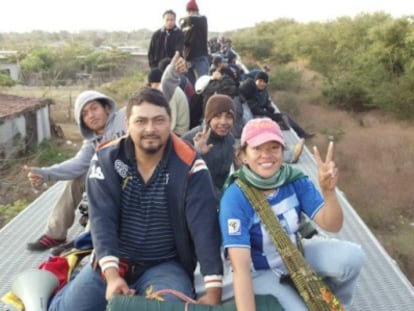 Ramón Verdugo, en el tren que transporta a los migrantes.