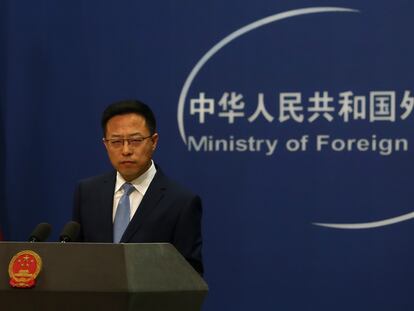 El portavoz del Ministerio de Asuntos Exteriores chino, Zhao Lijian, en Pekín el martes.
