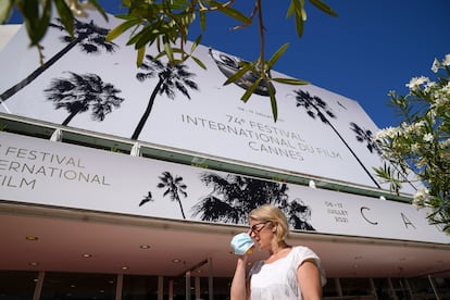 Entrada al Palais des Festival de Cannes ayer por la mañana.