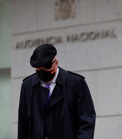 El comisario José Manuel Villarejo, tras declarar el pasado 4 de marzo en la Audiencia Nacional tras quedar en libertad provisional.