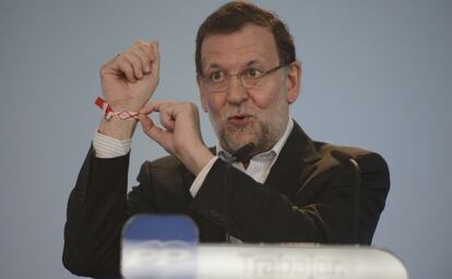 Mariano Rajoy, este sábado en un mitin del PP vasco en Vitoria.