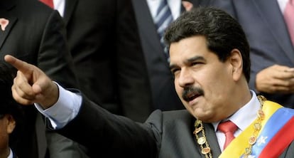 El presidente de Venezuela, Nicol&aacute;s Maduro durante un acto este martes
 