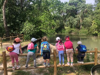 Acompañamos a Ares González y sus diecisiete alumnos el último jueves del curso que pasan en la Casa de Campo.