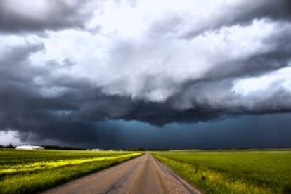 Tormenta en las grandes llanuras de Manitoba, en Canadá.