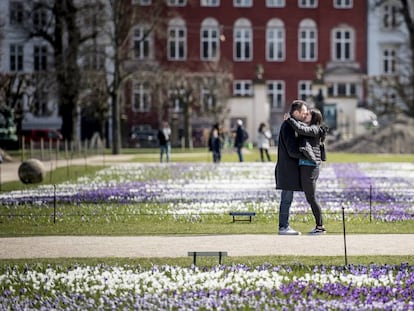 Una pareja, en Copenhague en 2018.