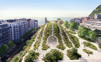 Vista aérea del nuevo edificio del Basque Culinary Center en el barrio de Ulia (San Sebastián).