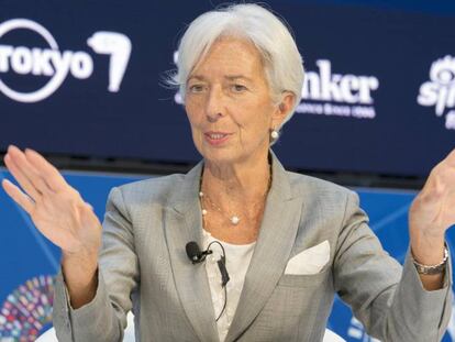 La directora de l'FMI Christine Lagarde, en un debat de la CNN sobre l'economia global.