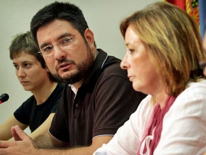 Los diputados Marina Albiol, Ignacio Blanco, Marga Sanz y Lluís Torró, ayer.