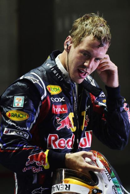 Sebastian Vettel, tras vencer en Singapur.