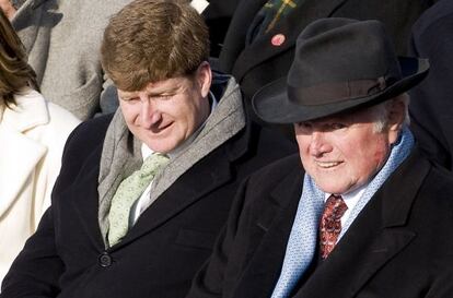 Patrick Kennedy, con su padre Ted, en la toma de posesión de Obama 2009.