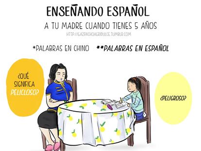 Enseñando español con 5 años... a tu madre