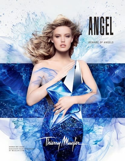 Hoy en día Angel sigue un gran éxito de ventas. En la imagen, la campaña del perfume protagonizado por Georgia May Jagger.