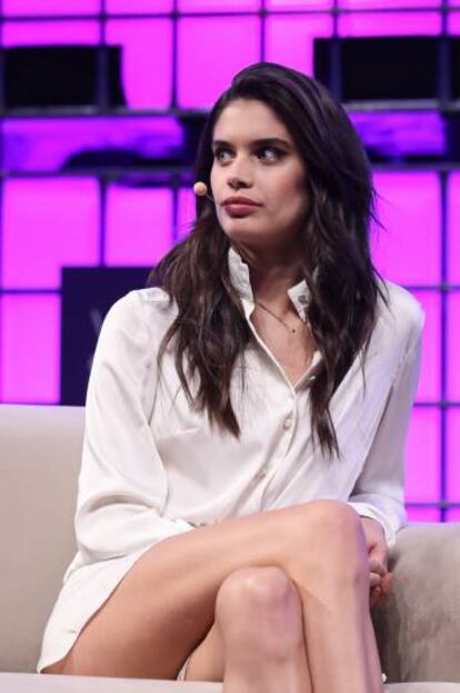 La supermodelo Sara Sampaio participa en la última jornada de la Web Summit el pasado jueves en Lisboa.