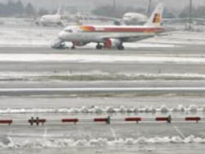 Nevada en el aeropuerto de Barajas.